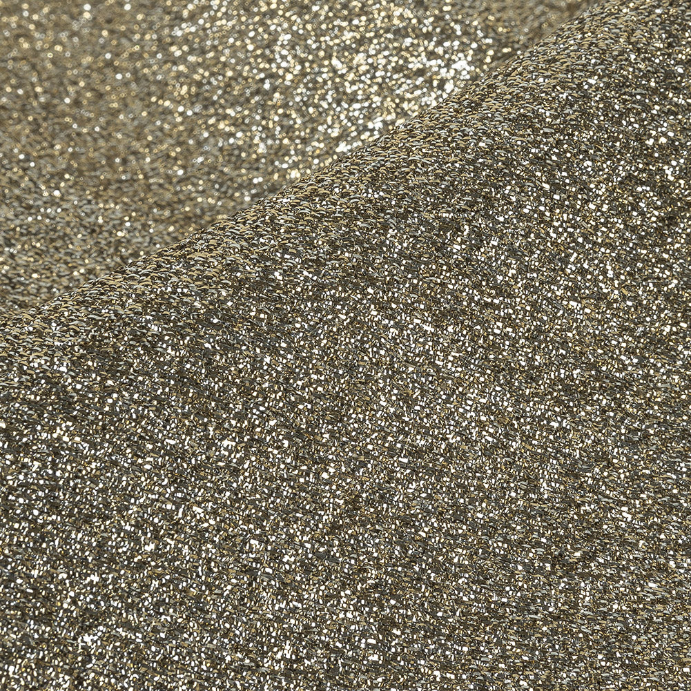 Cygnus Metallic Silver and Gold Crinkled Lame Luxury Brocade Detail