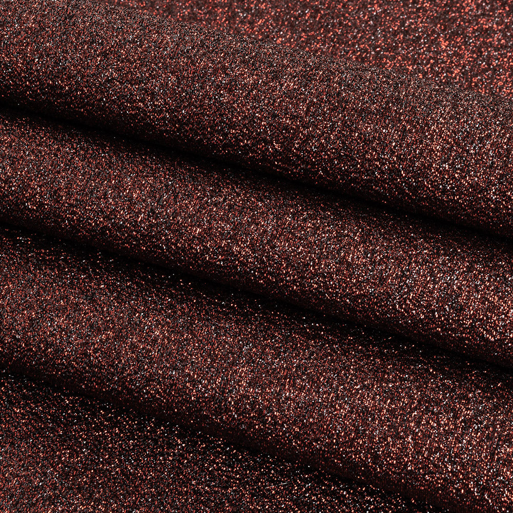 Cygnus Metallic Red and Black Crinkled Lame Luxury Brocade Folded