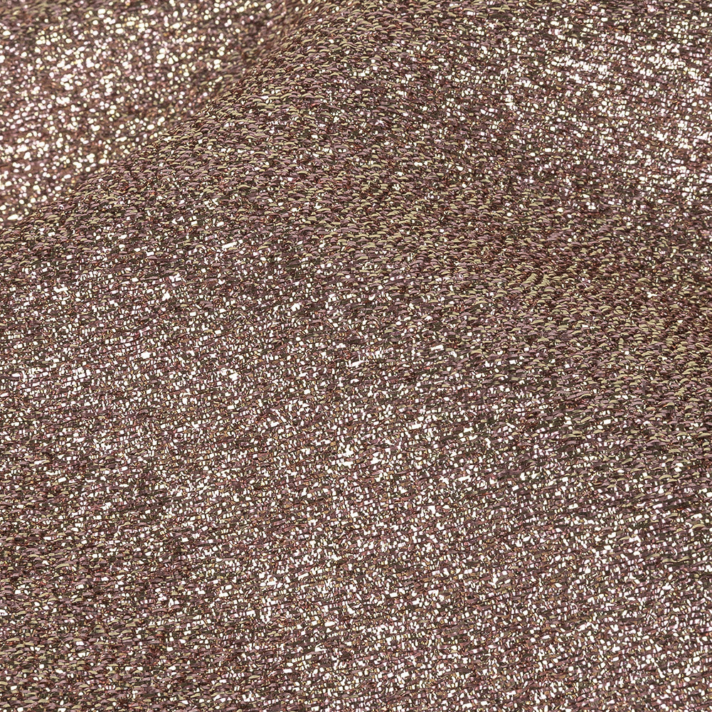 Cygnus Metallic Pink and Gold Crinkled Lame Luxury Brocade Detail