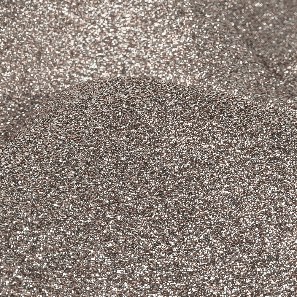 Cygnus Metallic Rose Gold and Silver Crinkled Lame Luxury Brocade Detail