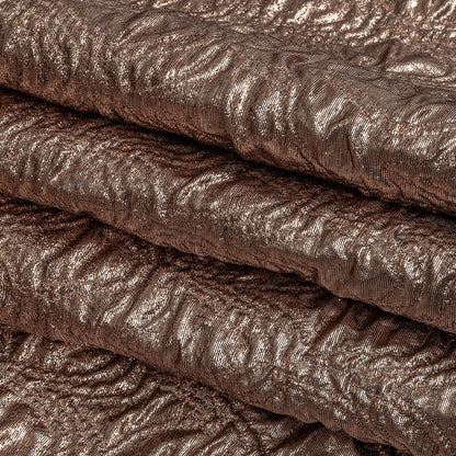 Mood Exclusive Metallic Rose Gold and Silver Feathers Ombre Luxury Brocade Panel Folded