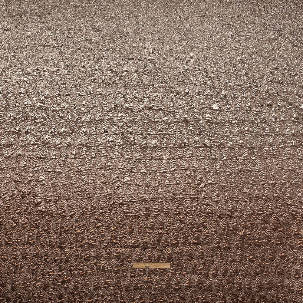 Mood Exclusive Metallic Rose Gold and Silver Feathers Ombre Luxury Brocade Panel Full