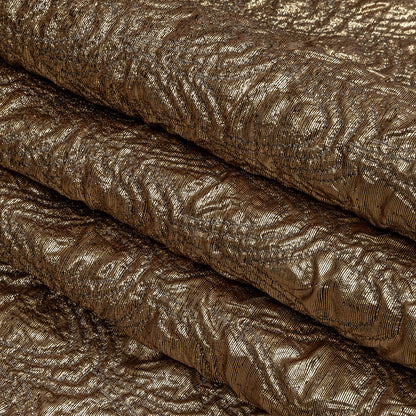 Mood Exclusive Metallic Golden Egg and Black Feathers Ombre Luxury Brocade Panel Folded