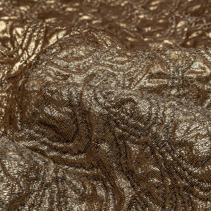 Mood Exclusive Metallic Golden Egg and Black Feathers Ombre Luxury Brocade Panel Detail