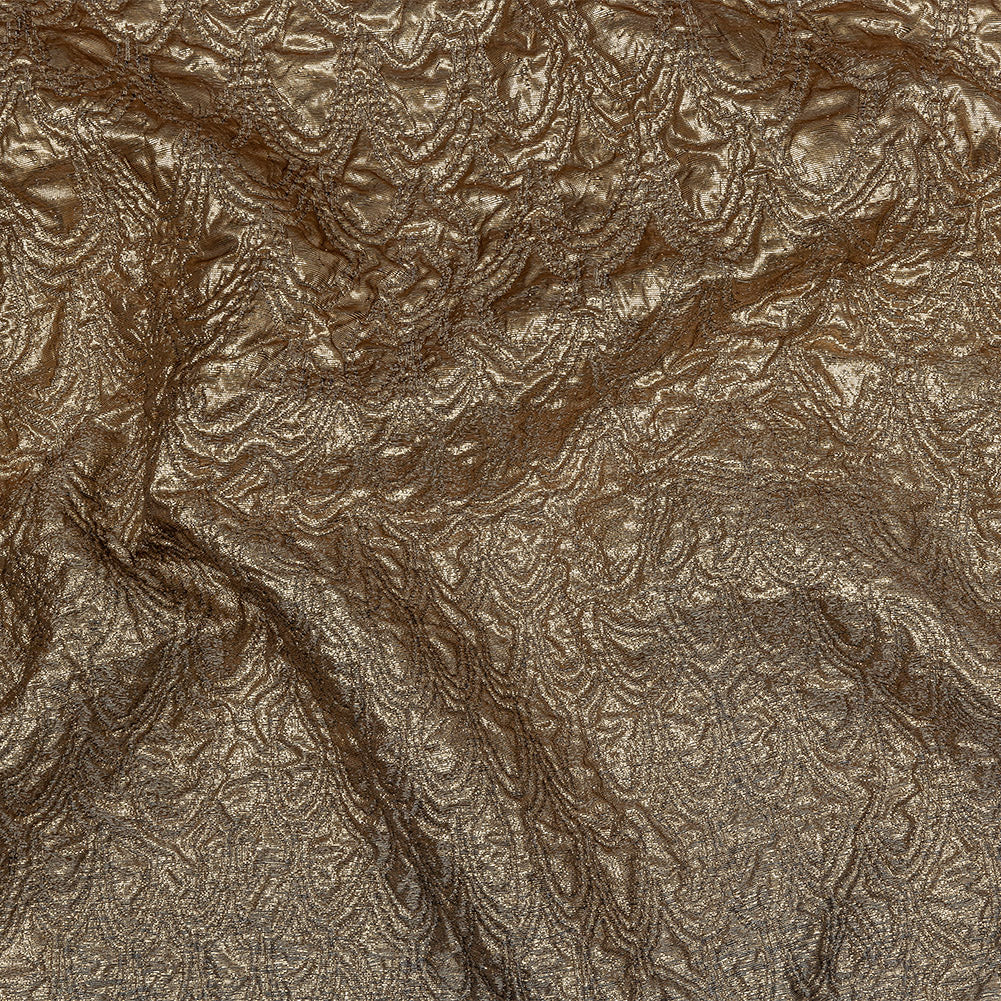 Mood Exclusive Metallic Golden Egg and Black Feathers Ombre Luxury Brocade Panel