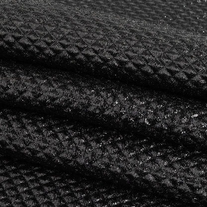 Mood Exclusive Jolene Metallic Black Tiny Diamonds Quilted Luxury Brocade Folded