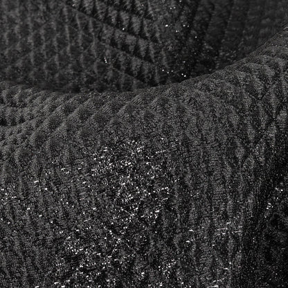 Mood Exclusive Jolene Metallic Black Tiny Diamonds Quilted Luxury Brocade Detail