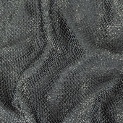 Mood Exclusive Jolene Metallic Silver and Gray Tiny Diamonds Quilted Luxury Brocade