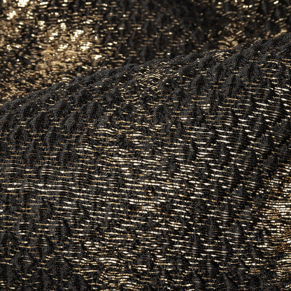 Mood Exclusive Jolene Metallic Gold and Black Tiny Diamonds Quilted Luxury Brocade Detail