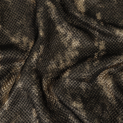 Mood Exclusive Jolene Metallic Gold and Black Tiny Diamonds Quilted Luxury Brocade
