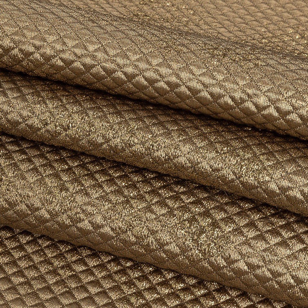 Mood Exclusive Jolene Metallic Gold Tiny Diamonds Quilted Luxury Brocade Folded