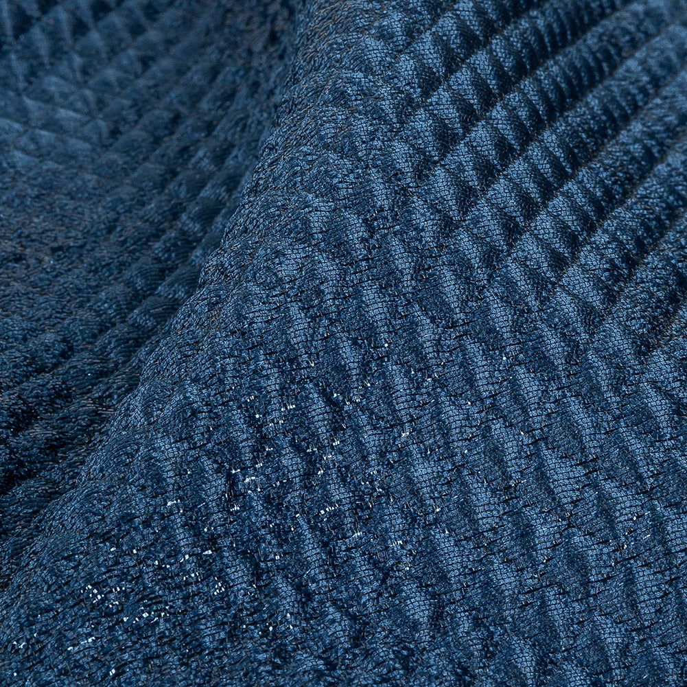 Mood Exclusive Jolene Metallic Navy Tiny Diamonds Quilted Luxury Brocade Detail