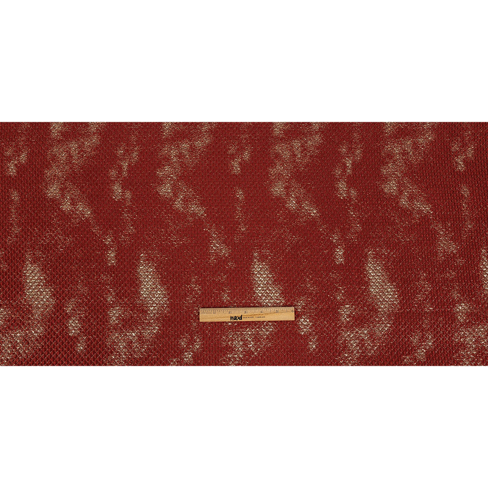 Mood Exclusive Jolene Metallic Red and Gold Tiny Diamonds Quilted Luxury Brocade Full