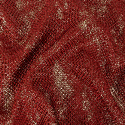 Mood Exclusive Jolene Metallic Red and Gold Tiny Diamonds Quilted Luxury Brocade