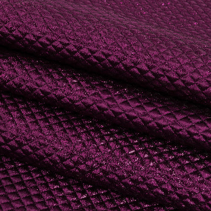 Mood Exclusive Jolene Metallic Fuchsia Tiny Diamonds Quilted Luxury Brocade Folded