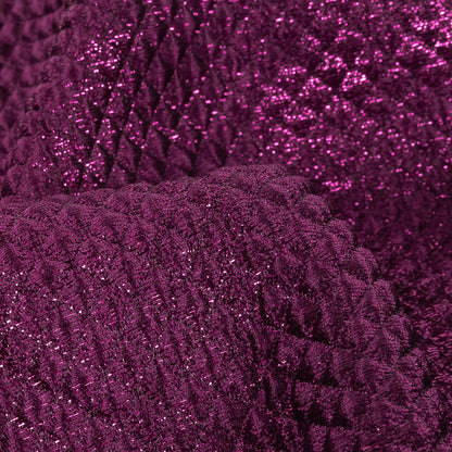 Mood Exclusive Jolene Metallic Fuchsia Tiny Diamonds Quilted Luxury Brocade Detail