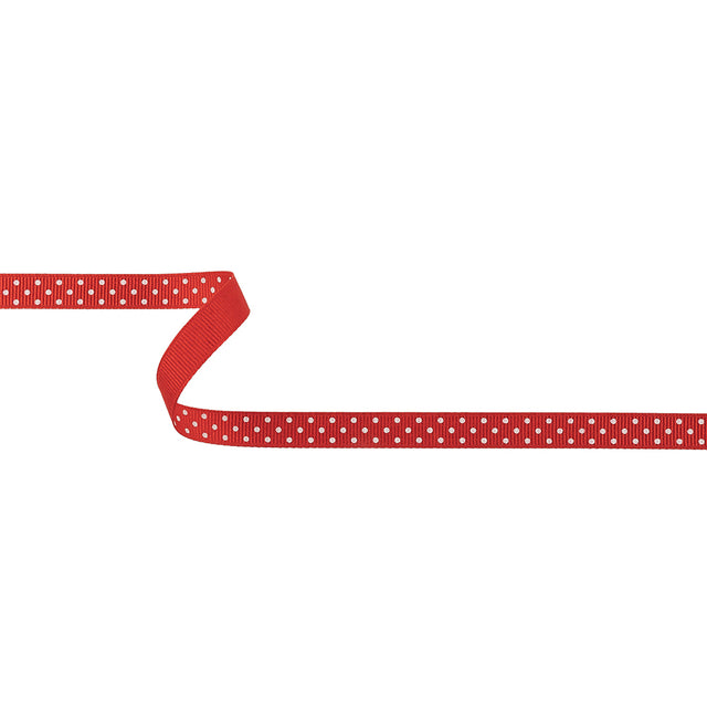 High Risk Red and White Polka Dots Grosgrain Ribbon - 0.375"