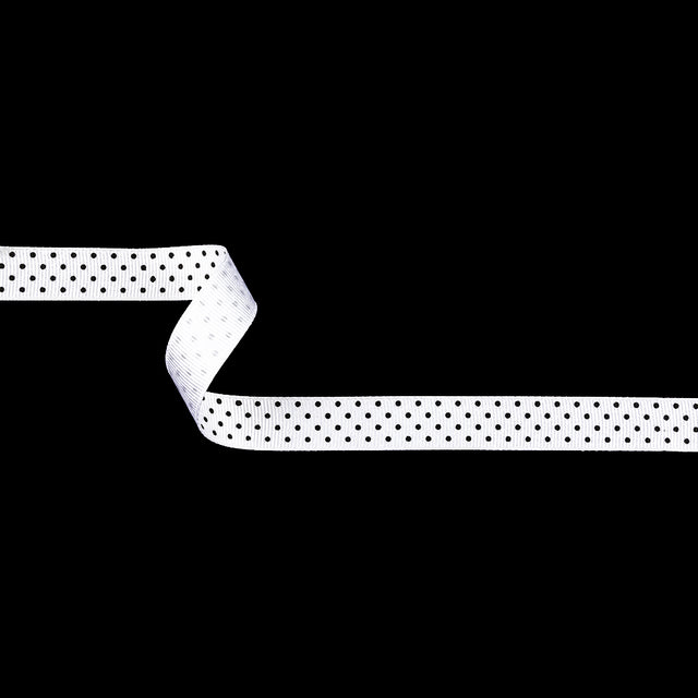 Bright White and Moonless Night Polka Dots Grosgrain Ribbon - 0.625"
