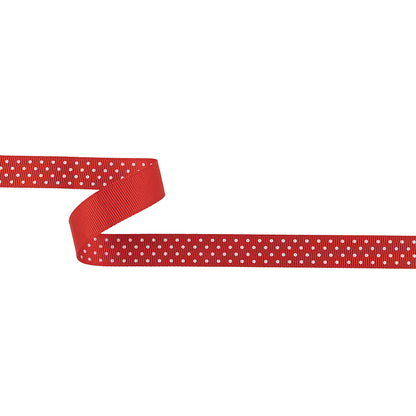 High Risk Red and White Polka Dots Grosgrain Ribbon - 0.625"
