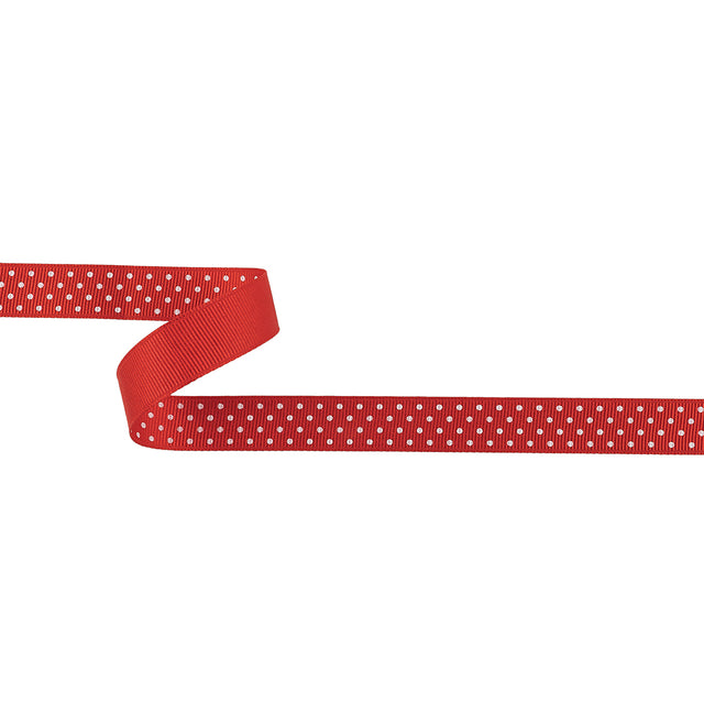 High Risk Red and White Polka Dots Grosgrain Ribbon - 0.625"