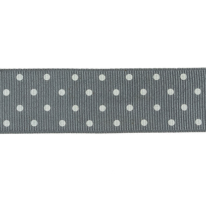 Sedona Sage and White Polka Dots Grosgrain Ribbon - 1" Detail