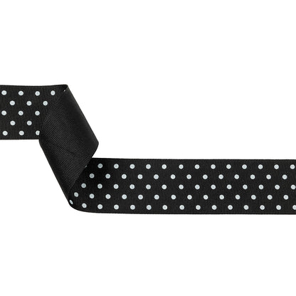 Phantom and White Polka Dots Grosgrain Ribbon - 1.625"