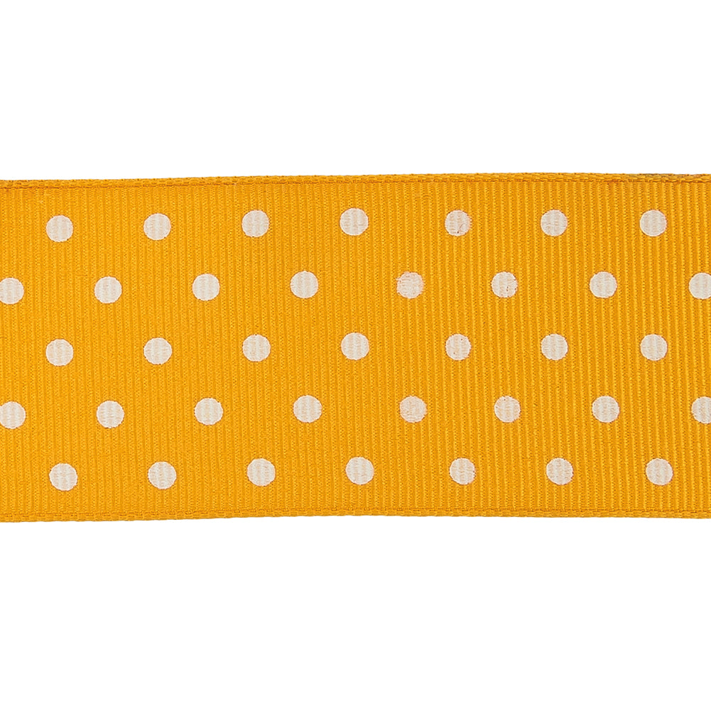 Freesia and White Polka Dots Grosgrain Ribbon - 1.625" Detail