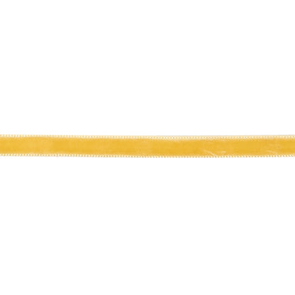 Cream Gold Single Face Velvet Ribbon - 0.25" Detail