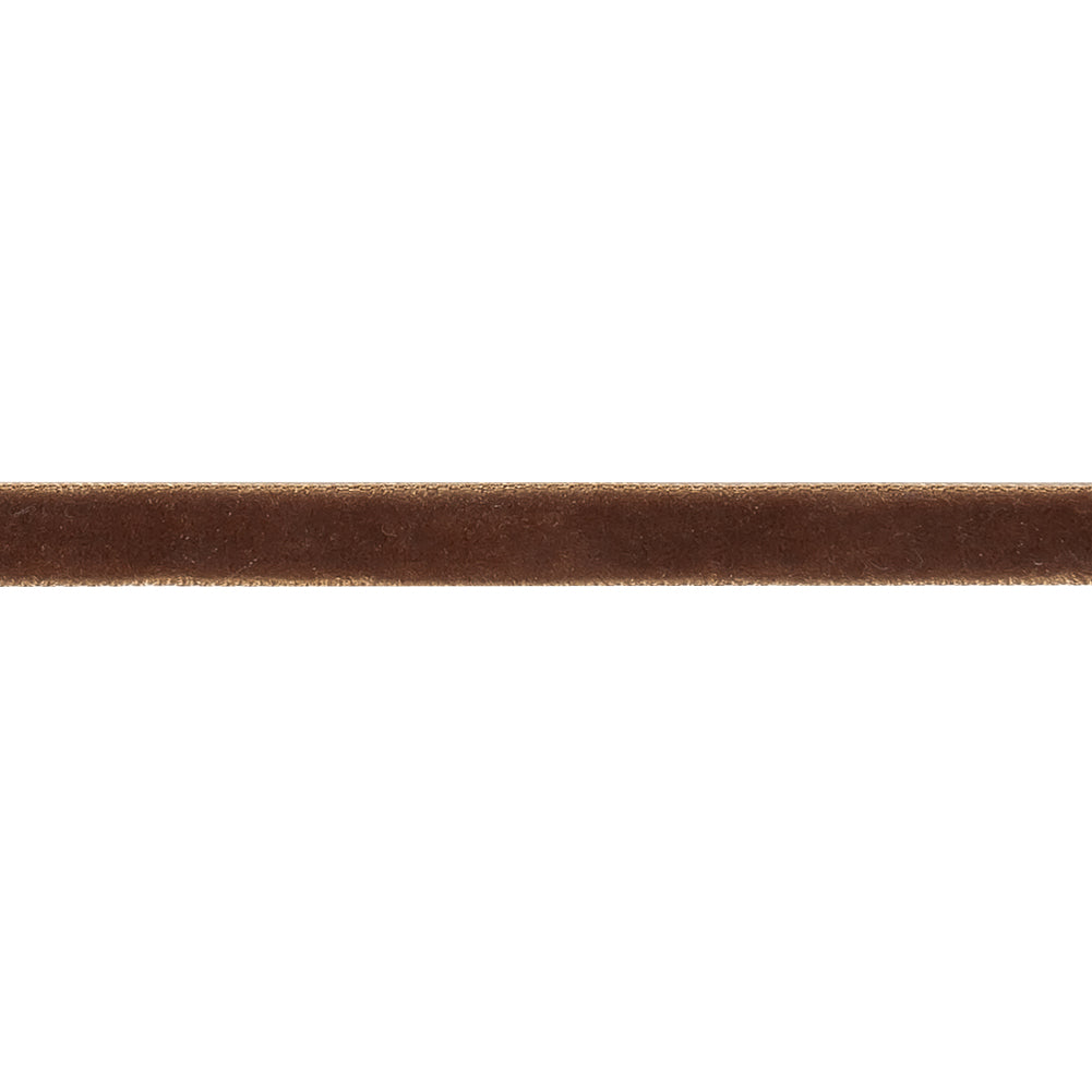 Teddy Bear Brown Single Face Velvet Ribbon - 0.3125" Detail