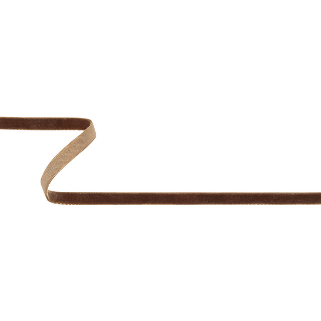 Teddy Bear Brown Single Face Velvet Ribbon - 0.3125"