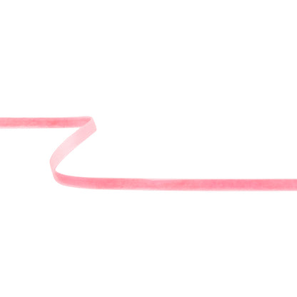 Flamingo Pink Single Face Velvet Ribbon - 0.3125"