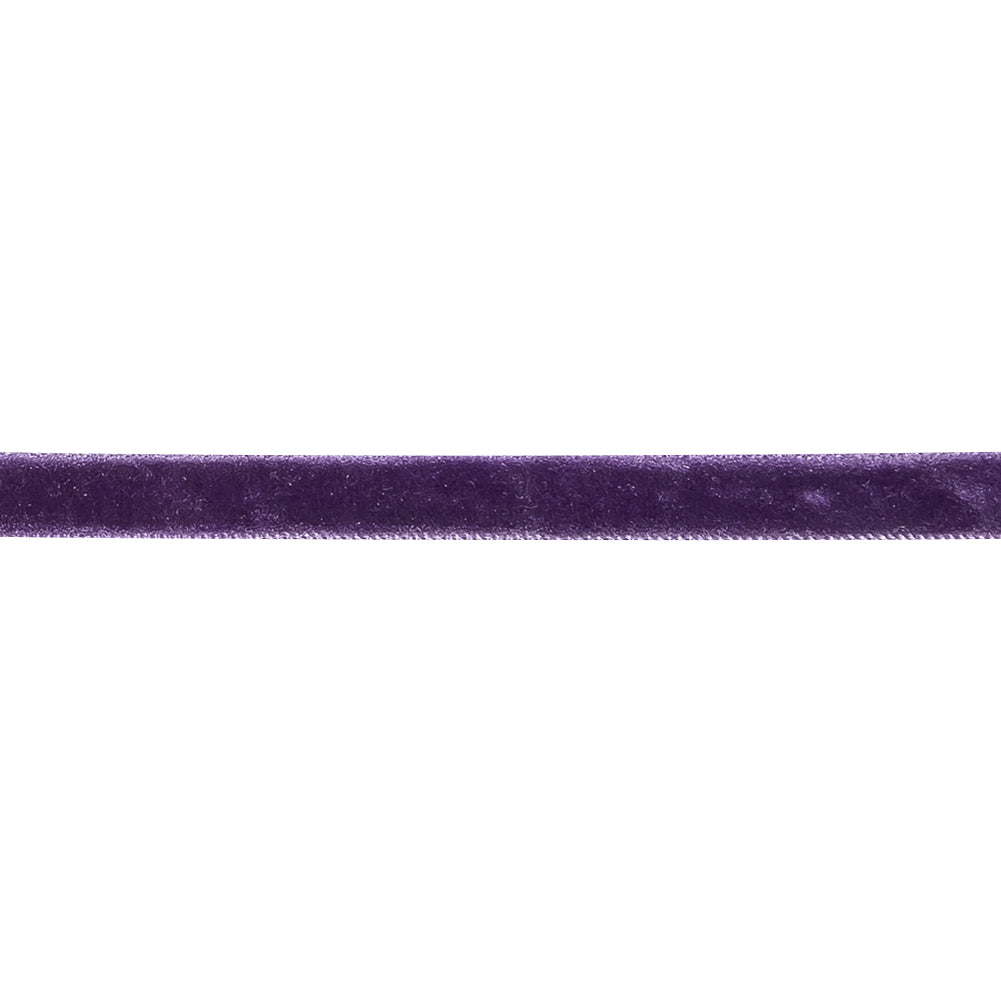 Twilight Purple Single Face Velvet Ribbon - 0.3125" Detail