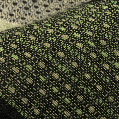 Black, White and Mint Buffalo Check Linen and Cotton Dobby Detail