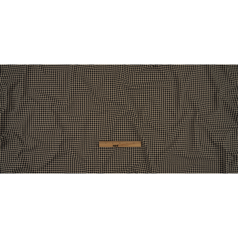 Blackstone and Beige Houndstooth Stretch Cotton Jersey Full
