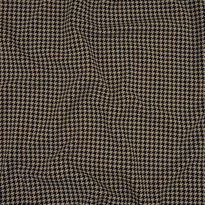 Blackstone and Beige Houndstooth Stretch Cotton Jersey