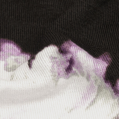1 Yard of Black and English Lavender Floral Stretch Rayon Jersey Detail