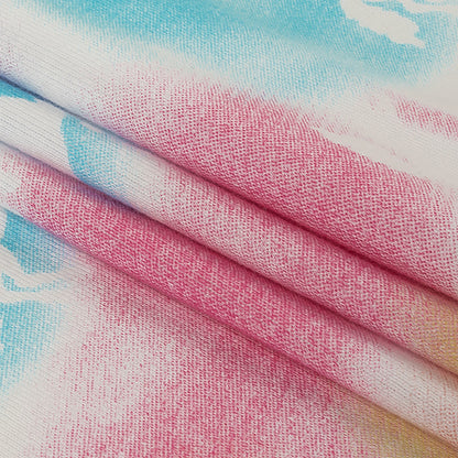 Bright Rainbow Unicorn Silhouettes Organic Cotton Interlock Knit Folded
