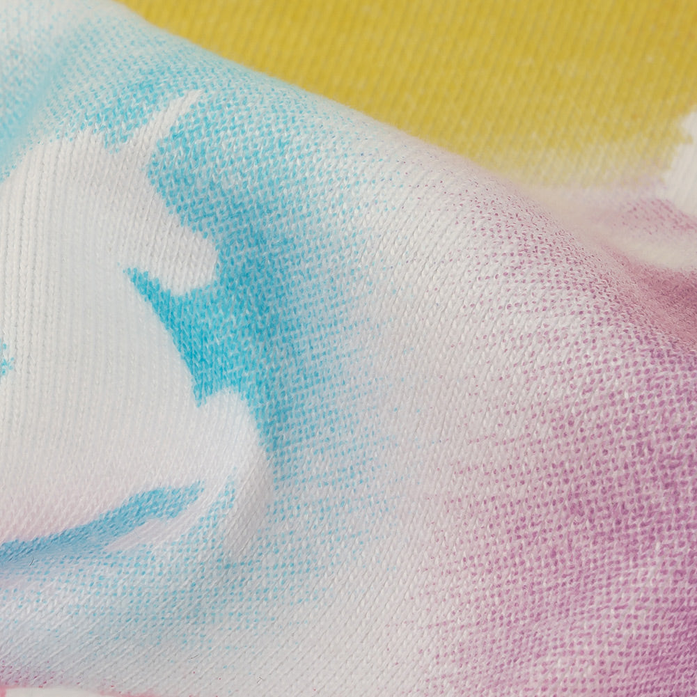 Bright Rainbow Unicorn Silhouettes Organic Cotton Interlock Knit Detail