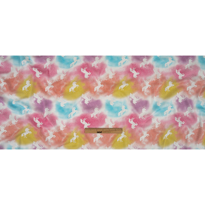 Bright Rainbow Unicorn Silhouettes Organic Cotton Interlock Knit Full