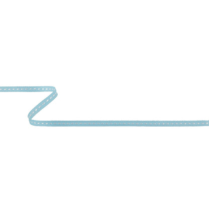 Baby Blue Grosgrain Ribbon with Bright White Stitching - 0.25"