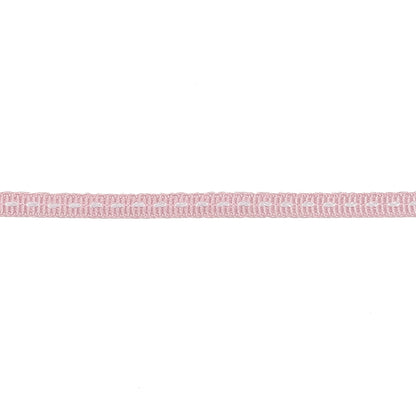 Baby Pink Grosgrain Ribbon with Lucent White Stitching - 0.25" Detail