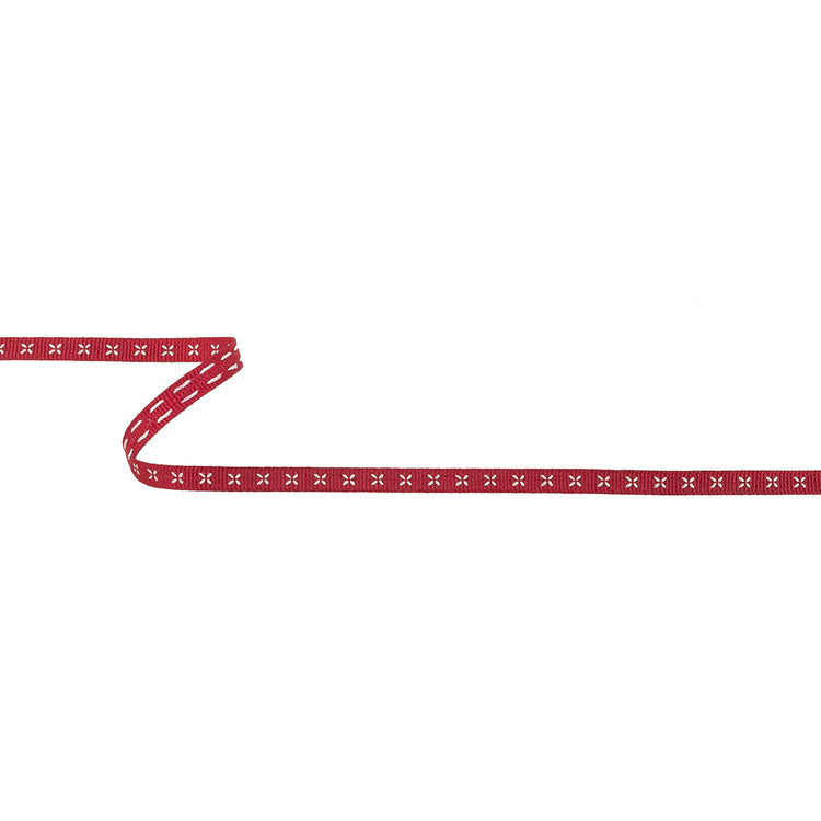 template--26688905969737__main-Wine Grosgrain Ribbon with Blanc de Blanc Stitched Flowers - 0.25"