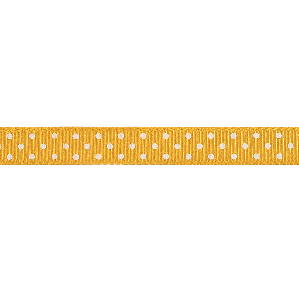 Freesia and White Polka Dots Grosgrain Ribbon - 0.375" Detail