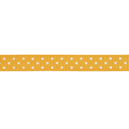 Freesia and White Polka Dots Grosgrain Ribbon - 0.375" Detail