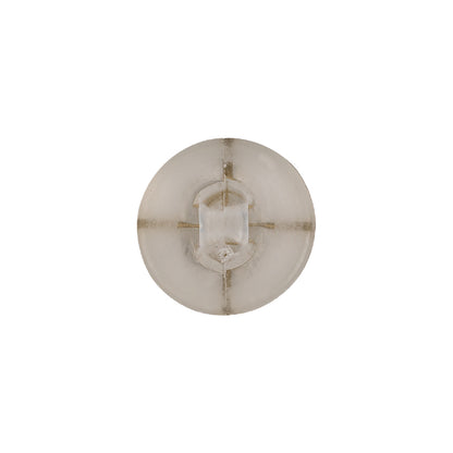 Frosted White and Gold Textured Shank Back Button - 24L/15mm Detail