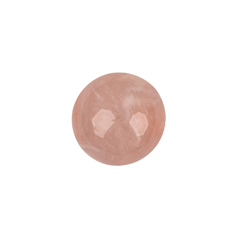 Pale Sherbert Abstract Swirl Glass and Metal Shank Back Button - 24L/15mm