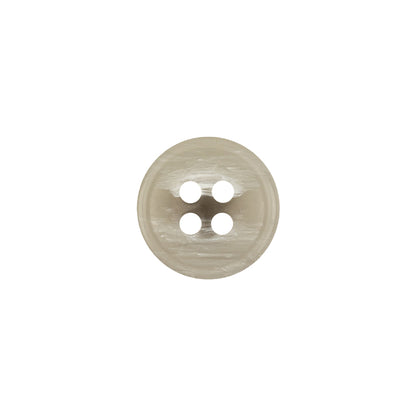 Italian Light Gray and White Striated 4-Hole Plastic Button - 20L/12.5mm