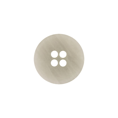 Italian Light Gray and White Striated 4-Hole Plastic Button - 28L/18mm Detail