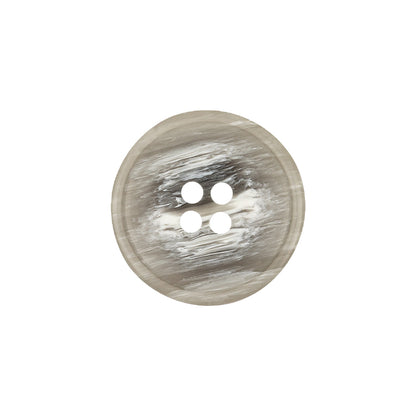 Italian Light Gray and White Striated 4-Hole Plastic Button - 32L/20mm