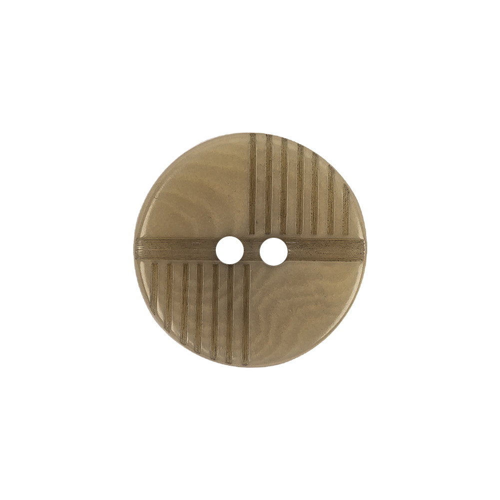 Taupe Swirls Geometric 2-Hole Textured Button - 32L/20mm